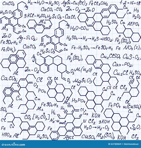 Scientific Vector Seamless Texture With Equations And Formulas Of