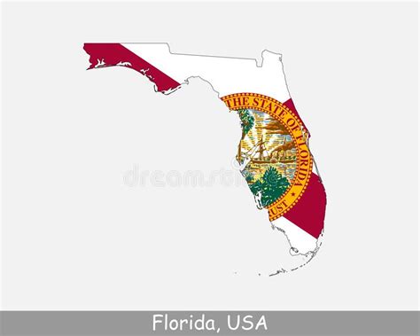 Cartina Florida Sulla Bandiera Americana Bandiera Usa Icona Di Un