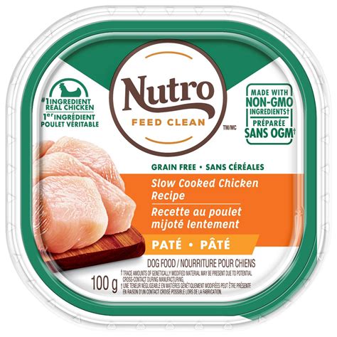 These dry dog food recipes avoid ingredients that commonly cause food sensitivities in pets, like chicken, beef, corn, wheat, soy and dairy protein. NUTRO PATÉ Adult Wet Dog Food Slow Cooked Chicken Recipe ...