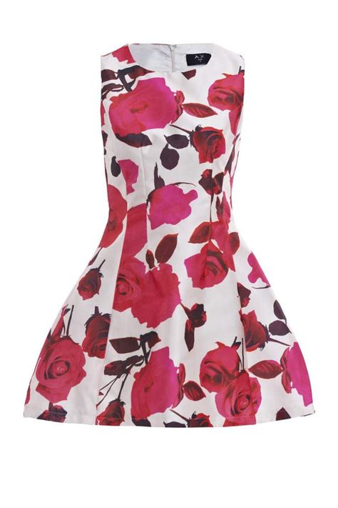 Pink Floral Print Skater Dress Ax Paris