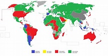 Map of countries that voted to replace the ROC with the PROC as the UN ...
