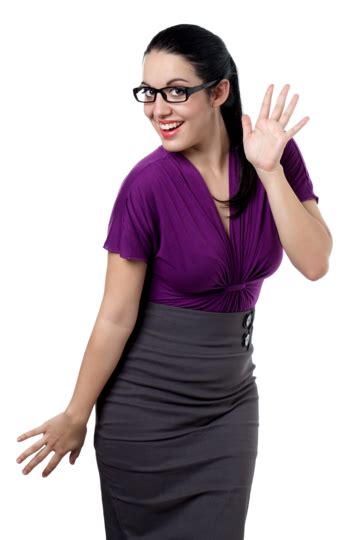 Waving Friendly Woman Beautiful Woman Waving Beautiful Woman Wearing Eye Glasses Smile Png