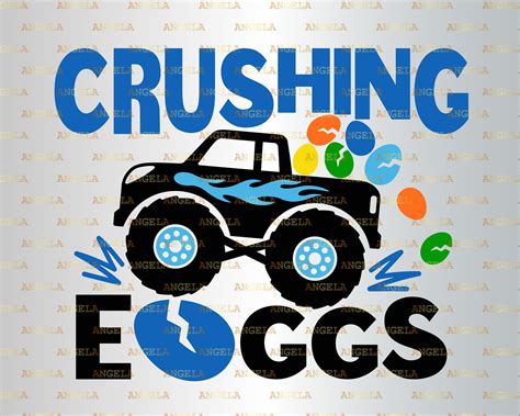 Crushing Eggs Svg Easter Monster Truck Svg Egg Crusher Svg | Etsy