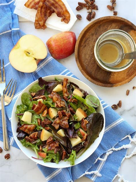 Bacon Apple And Pecan Salad With Maple Dijon Vinaigrette Easy And
