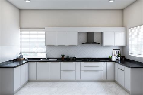 Spacious White Modern Parallel Kitchen Design Livspace