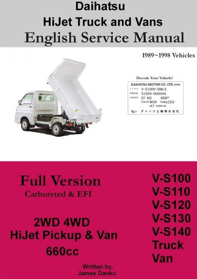Daihatsu English Factory Service Manual Full Version