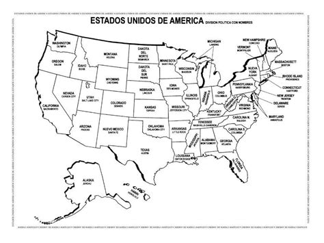 Mapa De Estados Unidos Con Nombres Para Imprimir Tarjetas Para Imprimir
