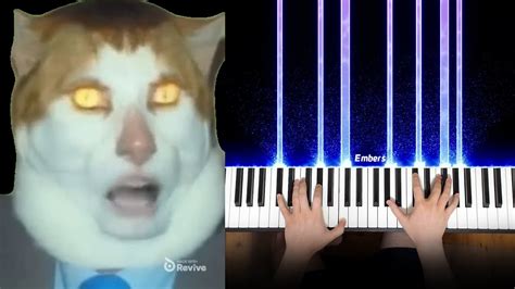 Monday Left Me Broken Cat Meme On Piano Youtube