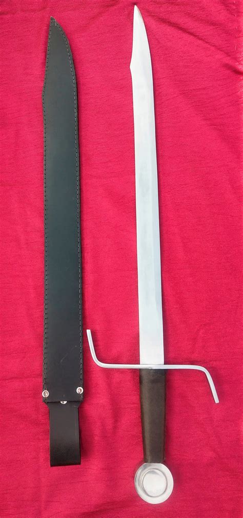 Medieval One Handed Hmb Falchion Sword With Leather Scabbard Etsy