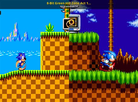 8 Bit Green Hill Zone Act 1 Layout Sonic Mania Mods