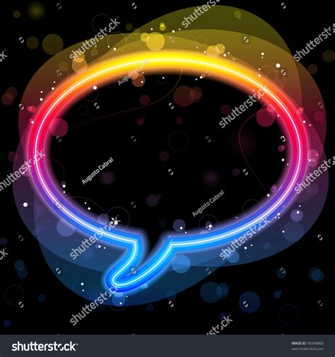 Vector Rainbow Neon Lights Speech Bubble 59240860 Shutterstock