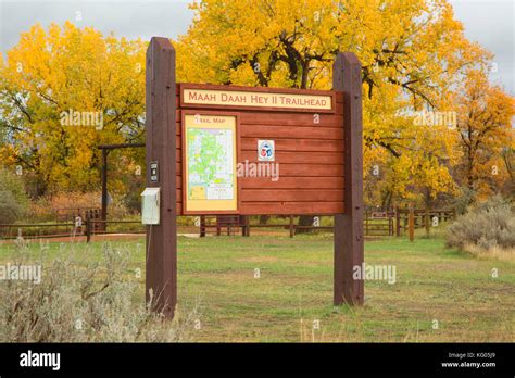 Maah Daah Hey Trail trailhead kiosk, Sully Creek State Park, Medora