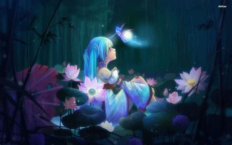 Anime Lonely Girl Wallpapers Wallpaper Cave