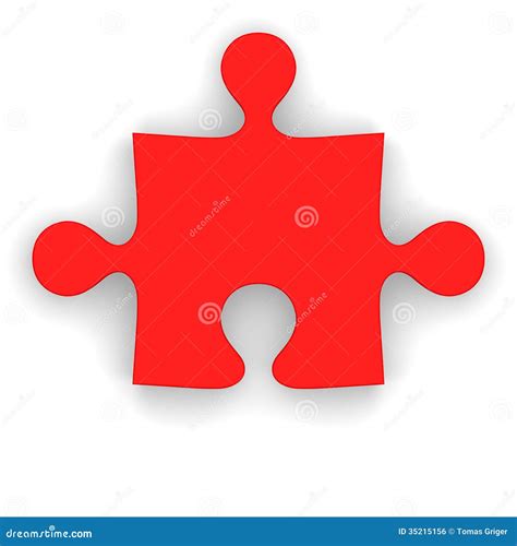 Red Puzzle Piece Stock Illustration Illustration Of Puzzle 35215156