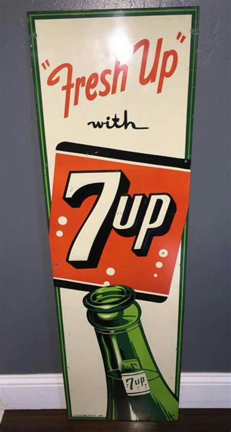 Original 7up Tin Sign Vintage Tin Signs Soda Ads Vintage Signs