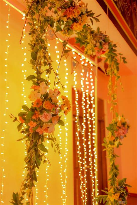 Hanging Floral Arch And Fairy Light Backdrop Fairy Light Backdrops