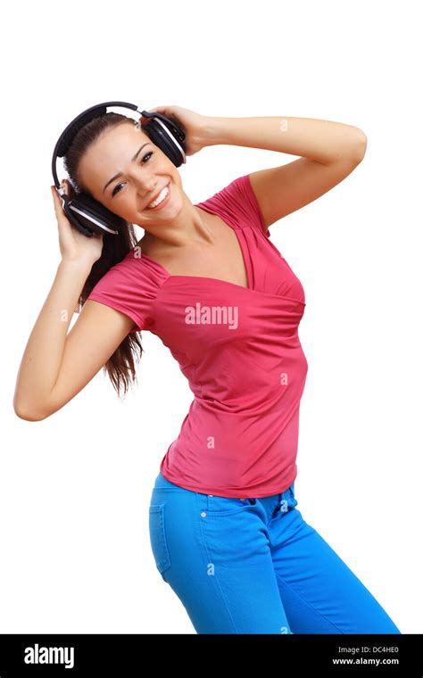Happy Smiling Girl Dancing Stock Photo Alamy