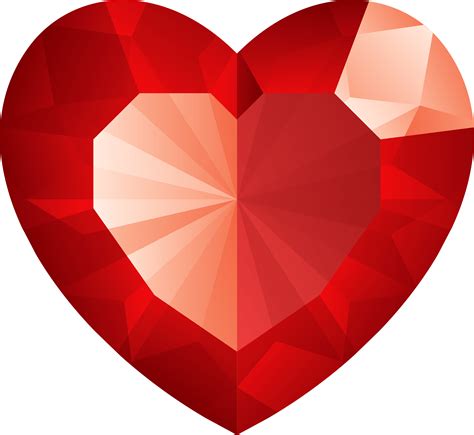 Download Red Crystal Heart Png Image For Free