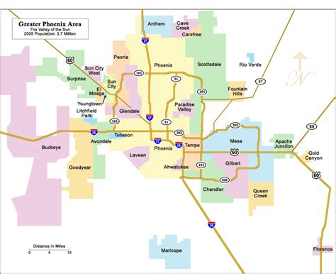 Phoenix Arizona Area Map Of Greater Phoenix And Scottsdale