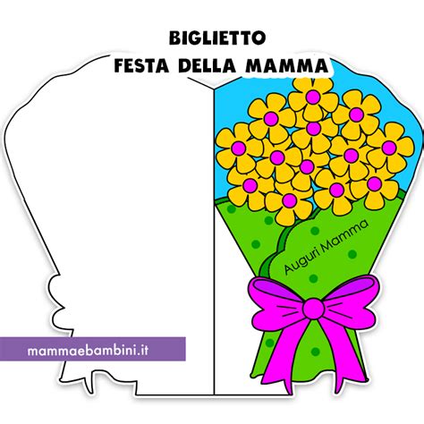 Biglietto Festa Della Mamma A Forma Bouquet Mamma E Bambini