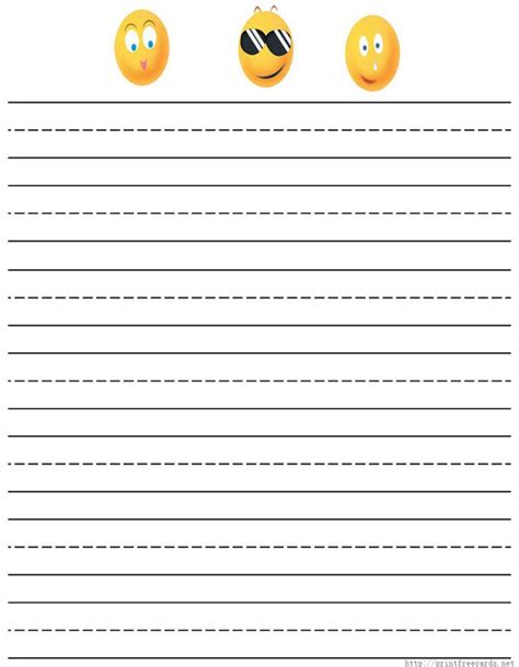 Blank handwriting practice paper to print at home or in your classroom. free printable stationery for kids, free lined kids writing paper (With images) | Učení, Psaní ...