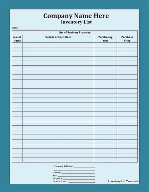 Contents Insurance Checklist Spreadsheet Pertaining To Insurance