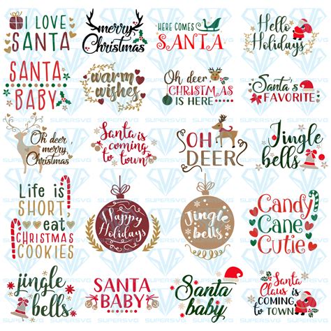 Christmas Bundle Svg Files For Silhouette Files For Cricut Svg Dxf Eps