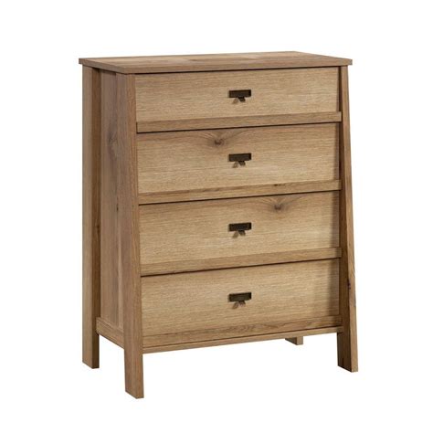 Sauder Trestle 4 Drawer Timber Oak Chest Of Drawers 40157 In X 3189