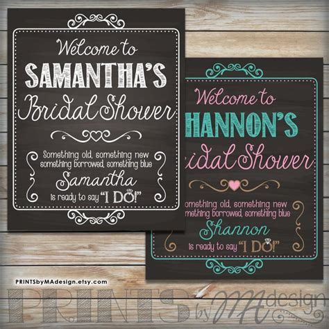 Bridal Shower Sign Personalized Bridal Shower Welcome Poster Custom Wedding Shower Chalkboard