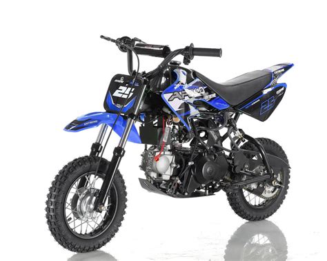 The pit bike is smaller than your typical dirt bike and has smaller diameter wheels, and has an engine generally between 50cc and 150cc, although some manufacturers are starting to significantly up the engine sizes and spec. Orion Apollo 70cc dirt bike (#25) fully automatic
