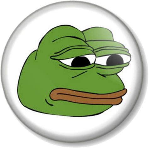 Pepe The Frog Sad Face Pinback Button Badge Internet Meme