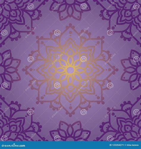 Seamless Pattern With Madala Ornament Stock Vector Illustration Of Folkloric Damask 123354271