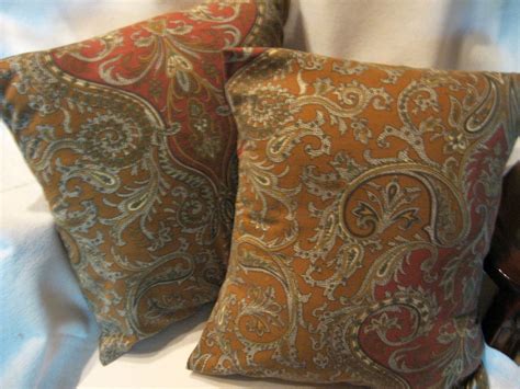 Set Of 2 Pillows 14 X 14 Pillow Paisley Pillow Set Pillow Etsy