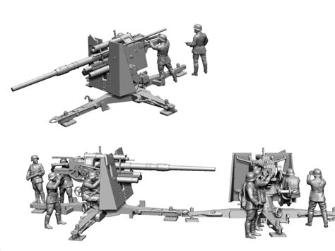 Modelsua Artillery 172 Flak 3637 88mm German Heavy Anti Aircraft