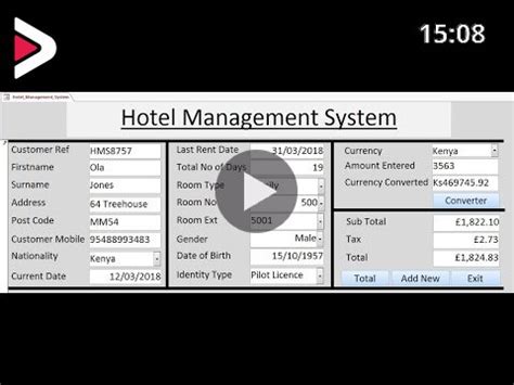 How to Create Hotel Management System in Microsoft Access Using VBA Tutorial of دیدئو