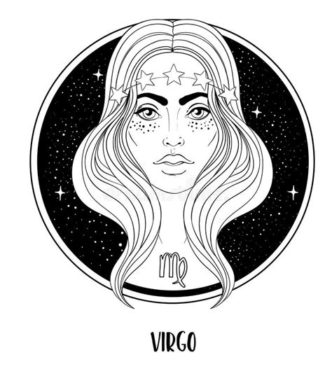 Ilustración Del Signo Astrológico Virgo Como Una Chica Hermosa Dibujo