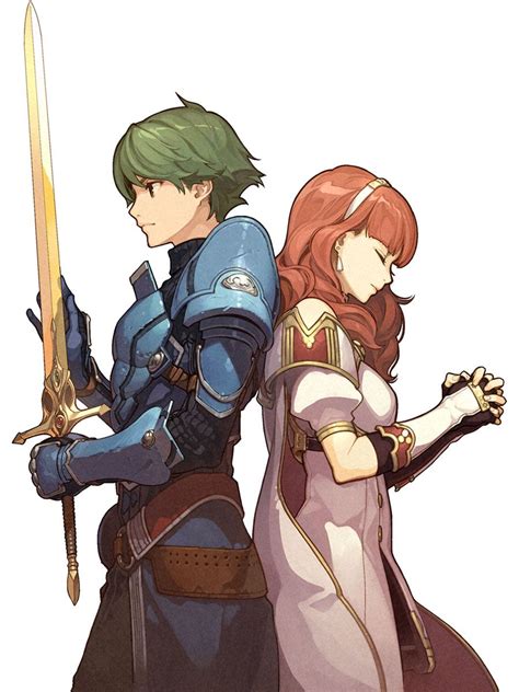 Alm And Celica Character Artwork From Fire Emblem Echoes Shadows Of