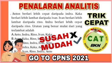 Taklukkan Soal Tiu Cpns 2021 Penalaran Analitis Part 1 Youtube