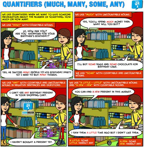 We can also use them to combine two main clauses. Quantifiers (much, many, some, any) | Learn English With ...