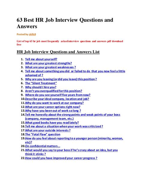 To find out the best answers to common job. 63 best hr job interview questions and answers