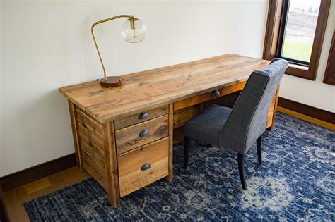 Dutchcrafters offers a generous selection of solid wood amish desks for any home office & professional work space. Reclaimed Wood Office Desk | Four Corner Furniture ...