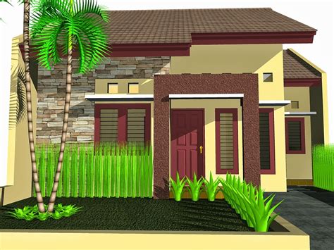 Animasi 3d denah dan ukuran rumah. Model taman rumah: Rumah minimalis modern