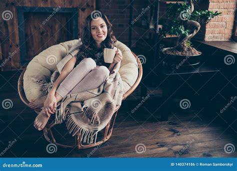 Close Up Photo Sweet Beautiful Brunette She Her Lady Kindhearted Melting Living Room Morning