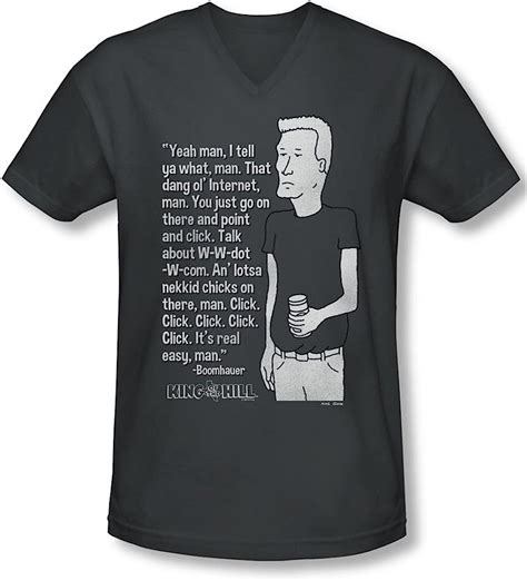 King Of The Hill Mens Slim Fit V Neck Shirt Boomhauer