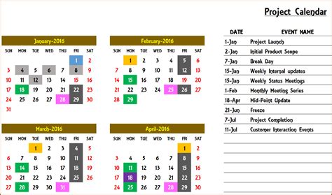Event Calendar Maker Excel Template V3 Support