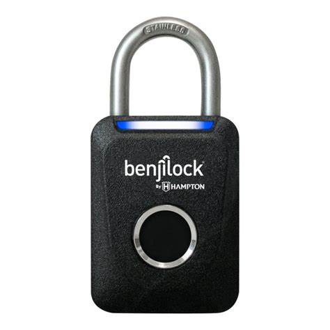 Benjilock Fingerprint Sensor Padlock Black Bl35001mb
