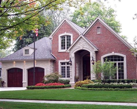 Image Result For Red Brick And Stone Images Brick Exterior House Red