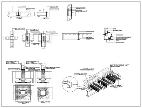 Steel Structure Details V2】 Cad Drawings Downloadcad Blocksurban City