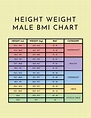 Height Weight Male BMI Chart in PSD, Illustrator, PDF, Word - Download ...