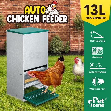 Auto Chicken Feeder Automatic Poultry Treadle Hens Rabbit Chook Food